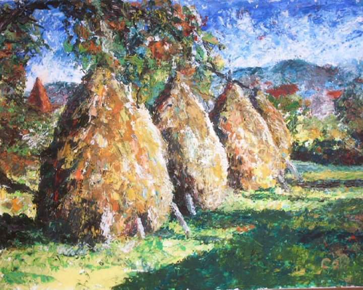 Capite peisaj tablou ulei panza