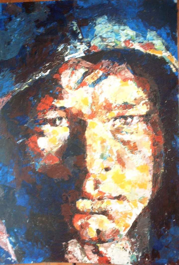 Portret barbat Crina Oprean ulei pe panza