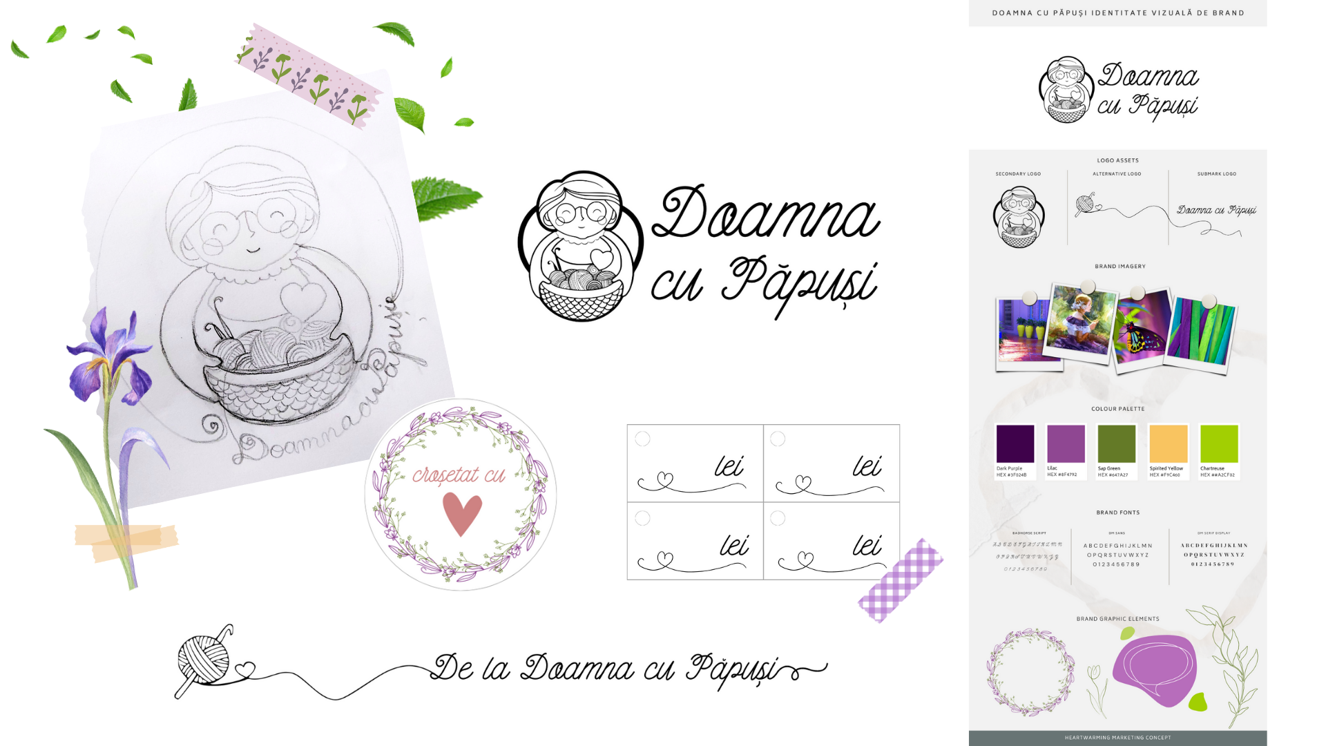 Doamna cu papusi identitate vizuala creata de Andrada Saftescu heartwarming marketing branding projects