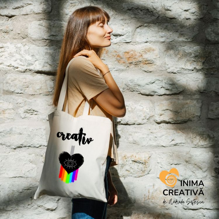 creativ tote bag plasa textila traista natur colectia inima creativa de andrada saftescu